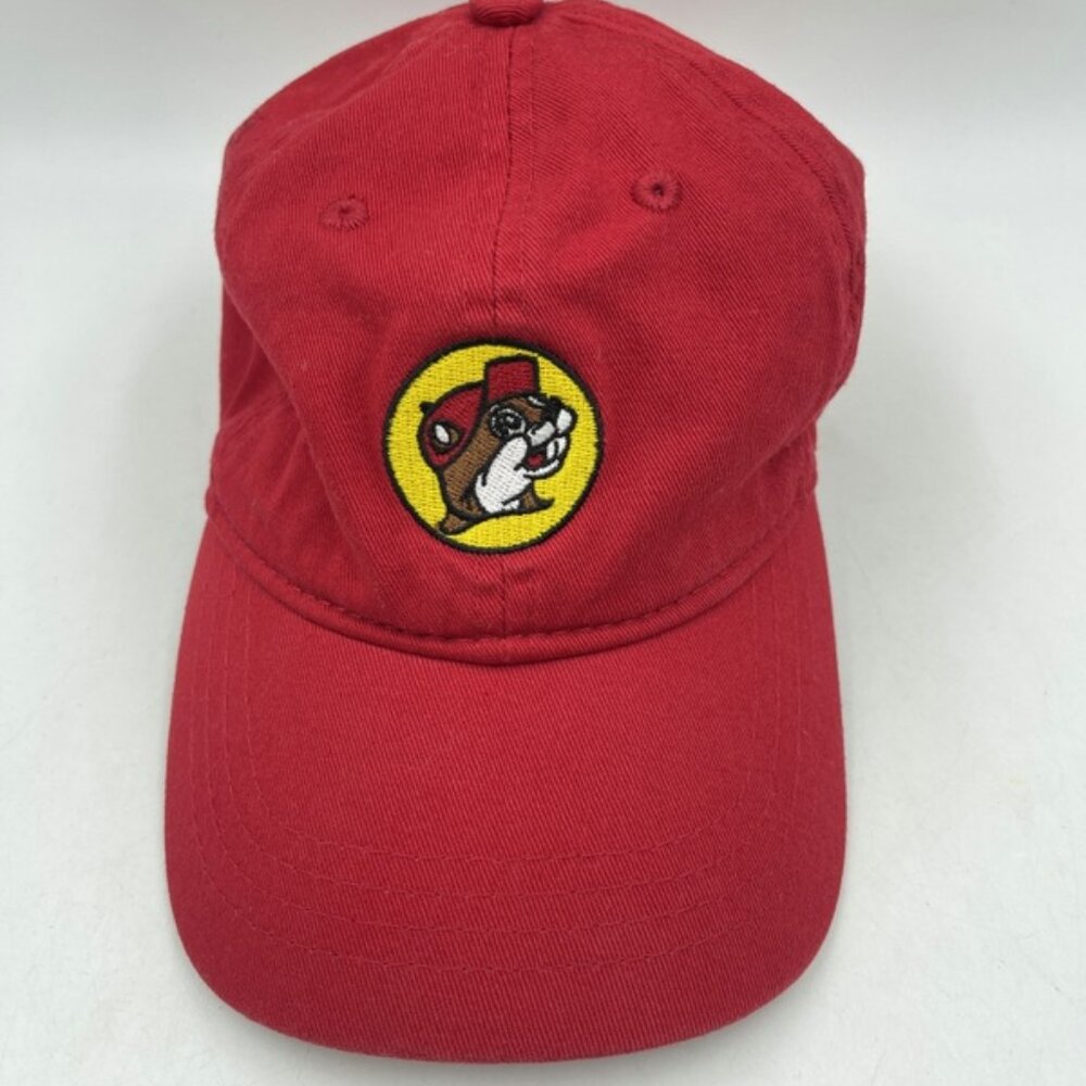 Buc-ee's Big Beaver Logo YOUTH Baseball Cap Red Adjustable Strapback Hat Bucees